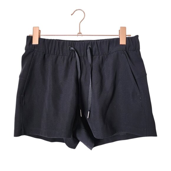 LULULEMON On the Fly Black Woven Drawstring Shorts W7AFBS Travel wear in black 6 - Picture 2 of 6